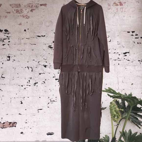 Upcycled “The Goonies Never Say Die” fringed hoodie sweatshirt duster jacket - Picture 4 of 14